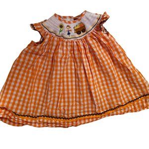 12-24 Lil Cactus Gingham Smocked Harvest Dress